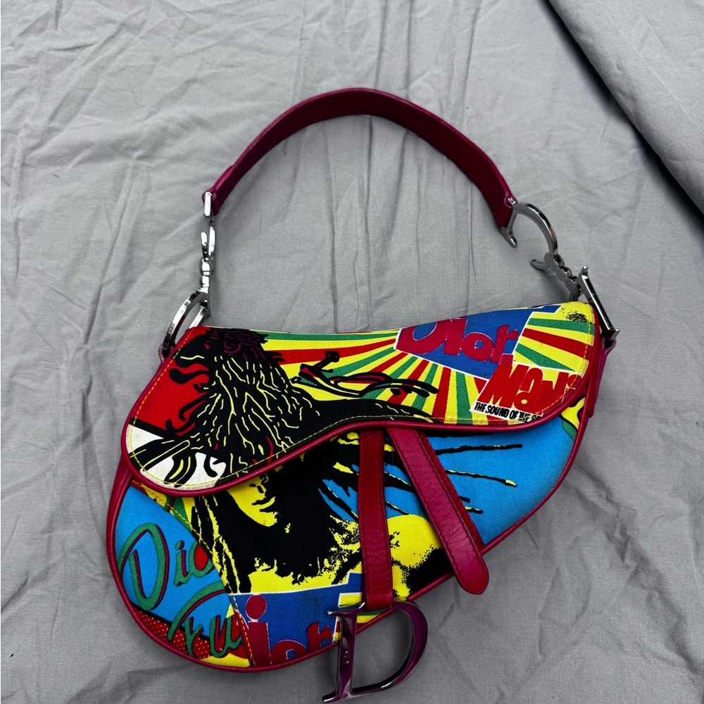 DIOR x John Galliano RASTA MANIA Bob Marley Saddle Bag Shoulder Bag RARE!!